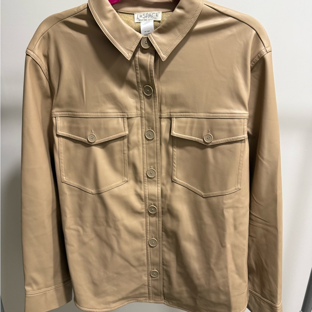 L*Space Women's Faux Leather Shirt Jacket